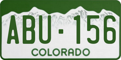 CO license plate ABU156