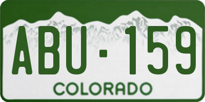 CO license plate ABU159