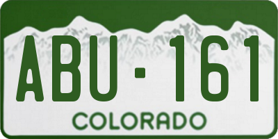 CO license plate ABU161