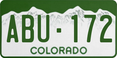 CO license plate ABU172