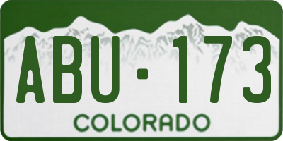 CO license plate ABU173