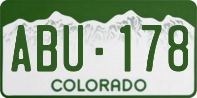 CO license plate ABU178