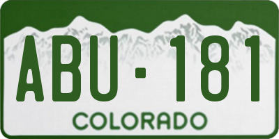 CO license plate ABU181