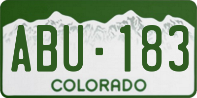 CO license plate ABU183