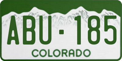 CO license plate ABU185