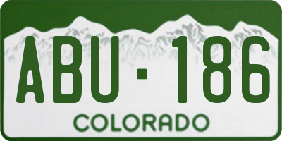 CO license plate ABU186
