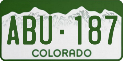 CO license plate ABU187