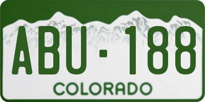 CO license plate ABU188