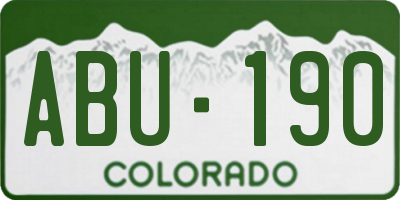 CO license plate ABU190