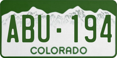 CO license plate ABU194