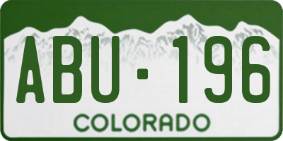 CO license plate ABU196
