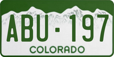 CO license plate ABU197
