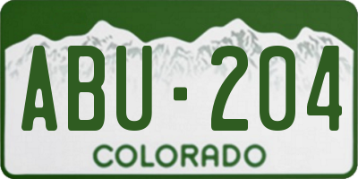 CO license plate ABU204