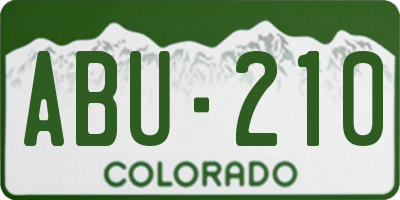 CO license plate ABU210