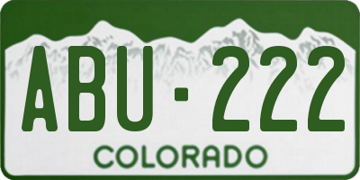 CO license plate ABU222