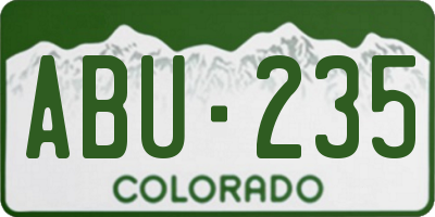 CO license plate ABU235