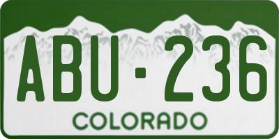 CO license plate ABU236