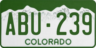 CO license plate ABU239