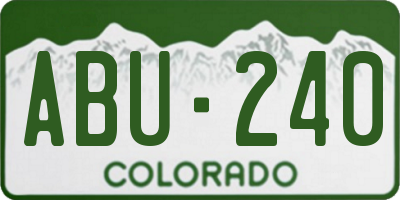 CO license plate ABU240