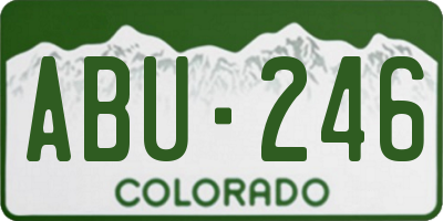 CO license plate ABU246