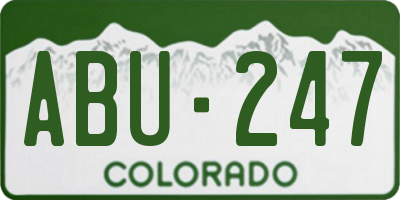 CO license plate ABU247