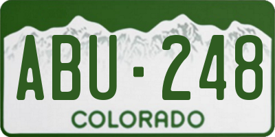 CO license plate ABU248