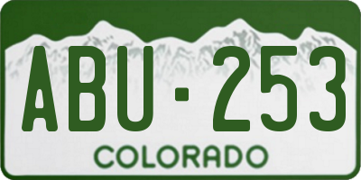 CO license plate ABU253