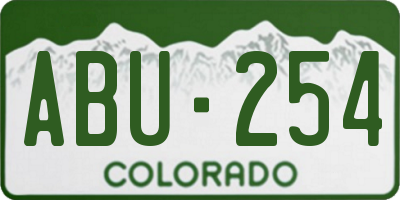 CO license plate ABU254