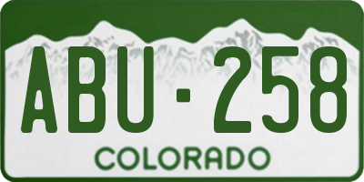 CO license plate ABU258