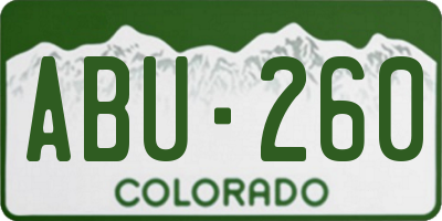 CO license plate ABU260