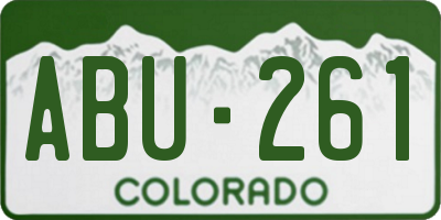 CO license plate ABU261