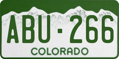 CO license plate ABU266