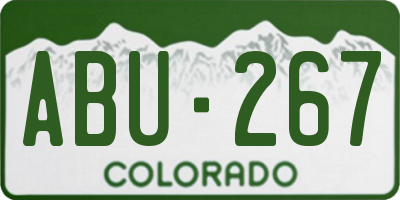 CO license plate ABU267