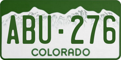 CO license plate ABU276