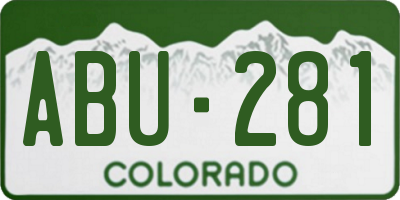 CO license plate ABU281