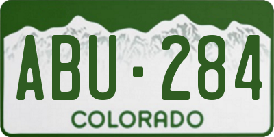 CO license plate ABU284