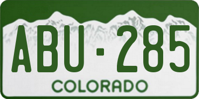 CO license plate ABU285