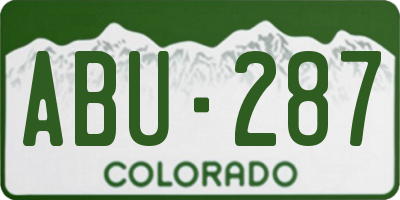CO license plate ABU287