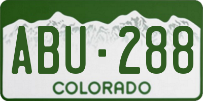 CO license plate ABU288
