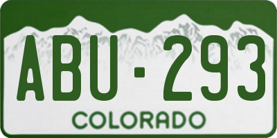 CO license plate ABU293