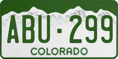 CO license plate ABU299