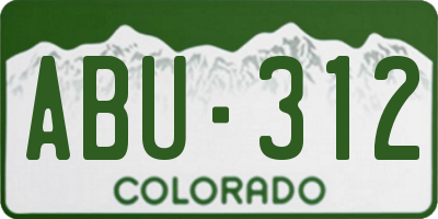 CO license plate ABU312