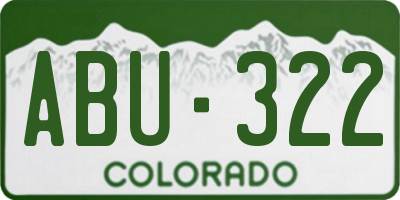 CO license plate ABU322