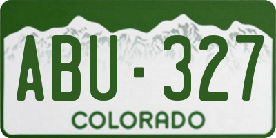 CO license plate ABU327