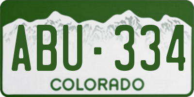 CO license plate ABU334