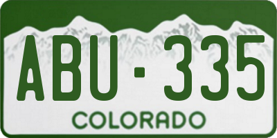 CO license plate ABU335