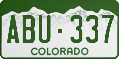 CO license plate ABU337