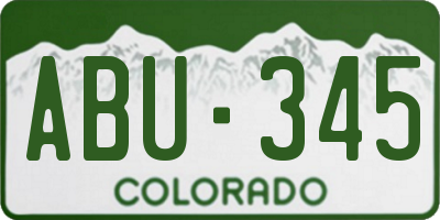 CO license plate ABU345