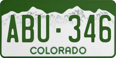 CO license plate ABU346