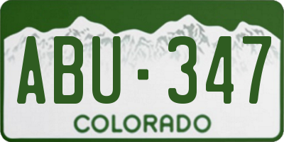 CO license plate ABU347
